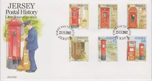 Unaddressed Jersey FDC First Day Cover 2002 Letter Boxes Postal History Set - Picture 1 of 1