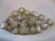 LOT OF 27 NATURAL COLOR 11/16 INCH 4 HOLE BUTTONS, NEW