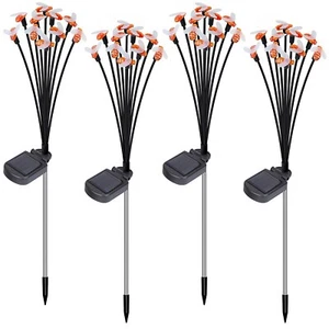 New 4-Pack Solar Powered Bee Stake Lights, IP65 Waterproof - Picture 1 of 5