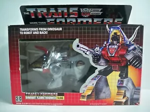 K24i55092 SLAG CIB 100% COMPLETE IN BOX DINOBOT 1985 G1 TRANSFORMERS ORIGINAL - Picture 1 of 17