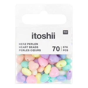 Conjunto de cuentas de diseño Rico itoshii corazones pastel 70 piezas 9x8mm joyería manualidades DIY - Imagen 1 de 2