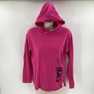 Adidas Girl’s Lightweight Hoodie Pink Black Size XL Cotton 194 - Picture 1 of 10