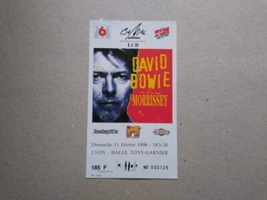 David Bowie Morrissey Ticket Stub February 11 1996 Tony Garnier Lyon France - Imagen 1 de 2