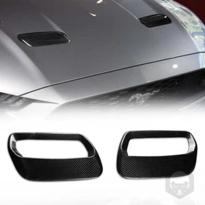 Carbon Fiber Hood Bonnet Vent Trim for Ford Mustang 2018-2022 - Picture 1 of 3