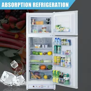 2 Way Gas Propane Refrigerator Compact Freestanding Freezer Home AC Fridge 275L - Picture 1 of 12