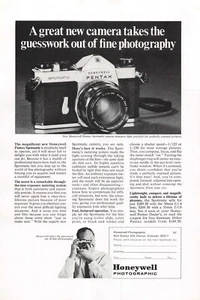 1967 Honeywell Pentax Spotmatic Camera Vintage Print Ad - SLR Photography, Lens - Picture 1 of 1