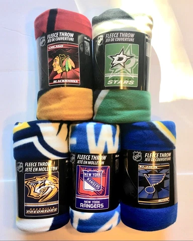 NHL SOFT FLEECE THROW 50"x 60" STADIUM BLANKET NEW HOCKEY - PICK YOUR TEAM Cover