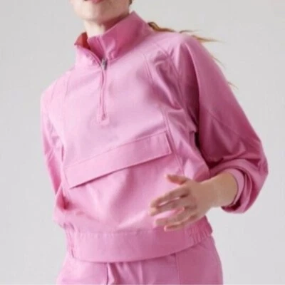 NWT Athleta Boundless Popover Jacket Maritima Pink Size L Pullover Front Pocket - Image 1 of 4