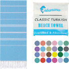 Cotton Turkish Beach Towel - Lightweight Peshtemal Towel, Sand Free Turkish Towe