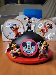 2002 Disney Mickiey Mouse Club Musical Snow Globe Ears Mickey Mouse March+Light - Picture 1 of 19