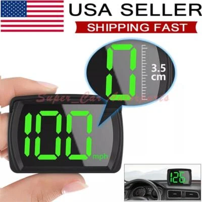 GPS Digital Speedometer Car Truck Motorcycle Head Up Display Odometer HUD MPH US - Image 1 of 4