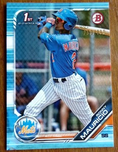2019 1st Bowman Prospects Ronny Mauricio Sky Blue /499 Rookie  #BP-107 RC Mets
