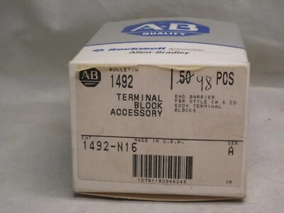 cantidad. 48 Allen-Bradley 1492 - N16 Bloque de terminales Accesorio barrera de extremo OEM original Foto 1 de 3