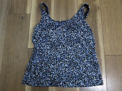 L.L.Bean 510179 女式黑色/灰色/蓝色/Whihe 大圆领背心,尺寸 6 — 第 1/4 张图片