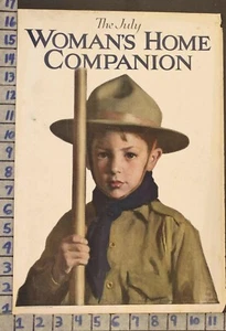 1913 BOY CUB SCOUT ADVENTURE CAMP FISH SPORT MILITARY ILLUS FOSTER COVER RK54 - Picture 1 of 1