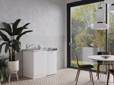 Küche Miniküche Singleküche Küchenzeile Pantry Weiß Levin 100 cm Respekta - Bild 1 von 4