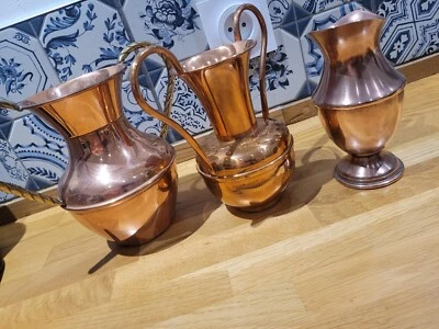 LOT 3 anciens pichet / jarres en cuivre VILLEDIEU (MAUDUIT BIARD, L.LECELLIER) - Photo 1/4