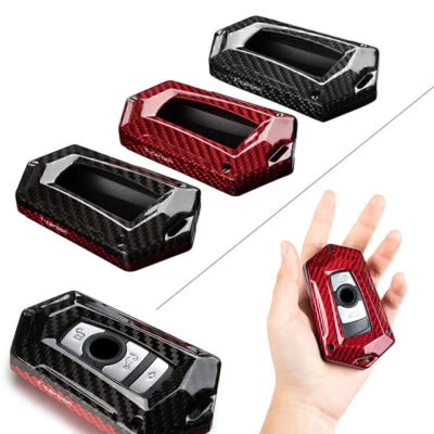 Carbon Fiber Key Fob Case Cover For BMW 1 2 3 4 5 6 7 Series X3 X5 - Image 1 of 4