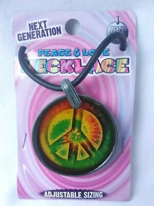 Peace Sign Peace and Love Pendant 18" Cord Unisex Necklace Gift US NWT New - Picture 1 of 5