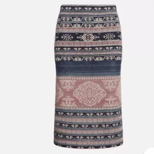 Neu mit Etikett $ 225 Lauren Ralph Lauren Geo-Motiv Leinen-Baumwolle Bleistiftrock Multi XL - Bild 1 von 10