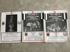 AYR UNITED v CLYDE x 3 (MARCH 1990, OCTOBER 1990, CENTENARY CUP OCT 1990) - Picture 1 of 1