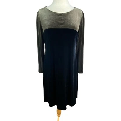 Vestido De Colección Años 90 12 Terciopelo Marrón y Negro Hecho en EE. UU. J Stevens Carol Escritor Foto 1 de 4