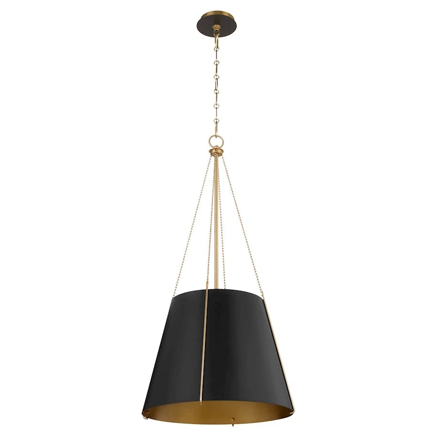 Quorum Denise 18" Pendant, Matte Black/Aged Brass - 862-3-5980 - Image 1 of 1