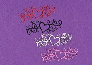 HEART FLOURISH die cuts scrapbook cards - Picture 1 of 1