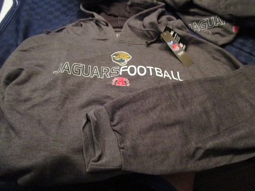 VETEMENTS Felpa con cappuccio Jacksonville Jaguars nuova con etichette LEGGERA NFL ABBIGLIAMENTO GRIGIO SCURO XLT