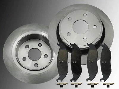 Juego de 2 discos de freno pastillas de freno traseras para Dodge Ram 1500 Pickup 2002 - 2018 - Imagen 1 de 3