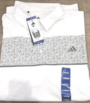 ADIDAS Men's Short Sleeve ⛳️ Golf Polo Shirt Size L  White - Image 1 of 3