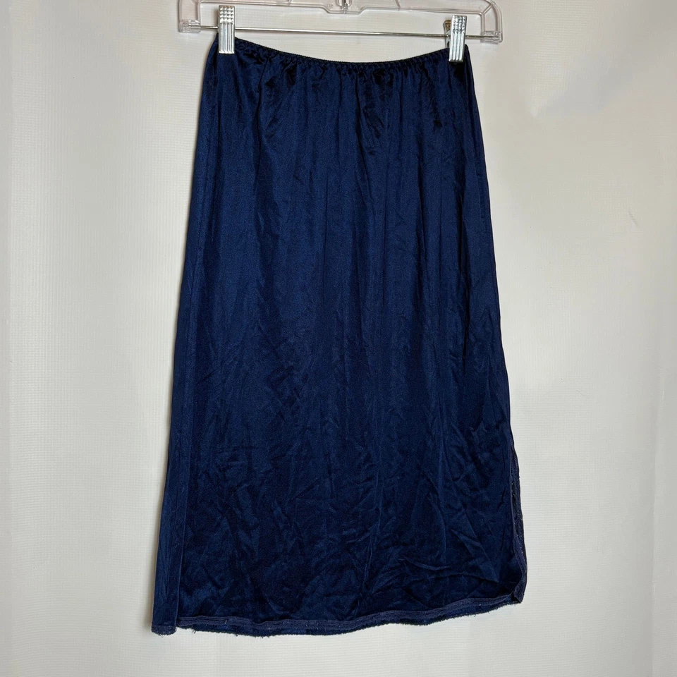 Mujer Vintage Azul Marino Midi Falda Sin Mangas Cintura Elástica Abertura Lateral Hada Grunge Foto 1 de 4