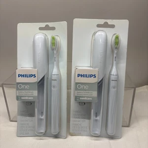 2 X Philips One By Sonicare Battery Toothbrush Hy1100/03 MINT BLUE SEALED (B81 - Picture 1 of 4