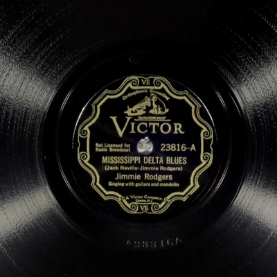 78 RPM -- Jimmie Rodgers, Victor 23816 "Mississippi Delta Blues", EE+ Country - Imagem 1 de 3