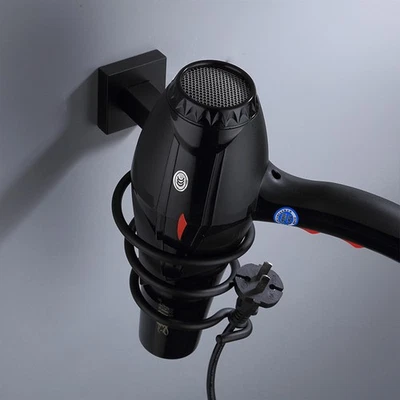 Porta-asciugacapelli 1PC Porta-asciugacapelli Portaoggetti da appendere (Nero) - Image 1 of 4