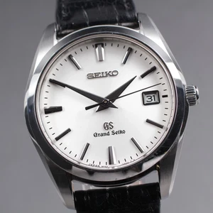 Neu Batt [Exc+5] Box Vintage Seiko GS 9F62-0AB0 SBGX095 weiß Quarz Herren 37mm JP - Bild 1 von 20