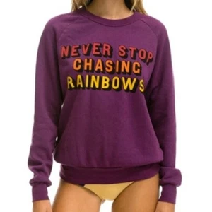 Sudadera Aviator Nation Never Stop Chasing Rainbows en púrpura - Pequeña - Imagen 1 de 8
