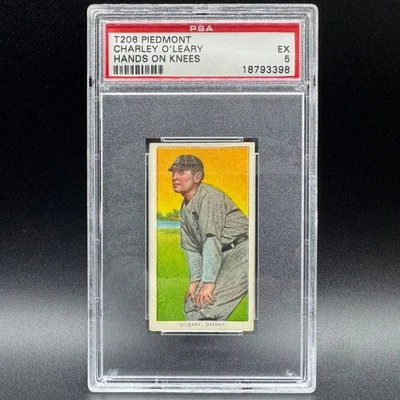 1909-11 T206 SWEET CAPORAL, CHARLEY O'LEARY HANDS ON KNEES, DETROIT TIGERS PSA 5 - Image 1 of 4