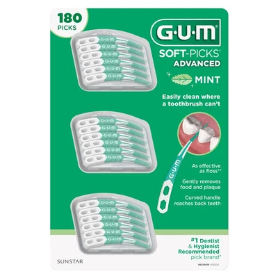 GUM Soft-Picks Avanzado Como Nuevo 180 Unidades 3 Estuches Selecciones Dentales Recomendado por Dentista Foto 1 de 4