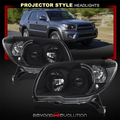 Para Toyota 4Runner SR5 2006-2009 Negro Transparente Proyector Cabeza Luz Conjunto Lámparas Foto 1 de 4