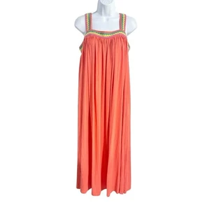 Boden D0274 Koralle Häkelbesatz ärmellos Jersey Sommer Maxikleid Größe 6R - Bild 1 von 9
