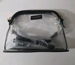 Nanette Lepore Clear Crossbody Bag Black Trim Gold Chain Stadium Approved New - Picture 1 of 5
