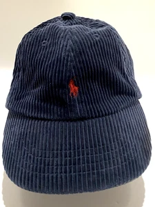 Polo by Ralph Lauren Child Navy Blue Corduroy Baseball Cap Pony Logo 2T-4T - Picture 1 of 6