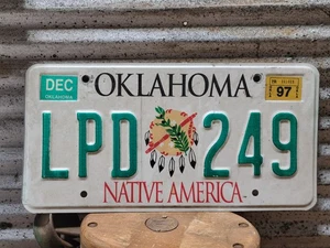 1997 Oklahoma Indianer Amerika Metall Nummernschild LPD 249 OK Cherokee Nation - Bild 1 von 2