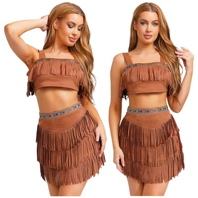 Conjunto de mujer renacentista de 2 piezas trajes de doncella disfraces de tribu festival retro Foto 1 de 4