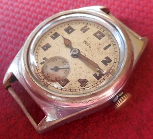 Vintage 1930s TELL 15 Jewels Military Swiss Tank Watch Running Wristwatch - Picture 1 of 6