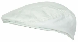 Mens White Real Soft Leather Ivy Beret Newsboy Gatsby Golf Cabbie Flat Cap Hats - Picture 1 of 2