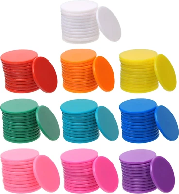 10 Colors Small Plastic Learning Counters Disks Chip Counting Discs Markers for  - Image 1 of 4