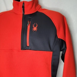 Spyder Gait Strick Jacke Half Zip Pullover Rot Schwarz Herren Größe Medium - Bild 1 von 7