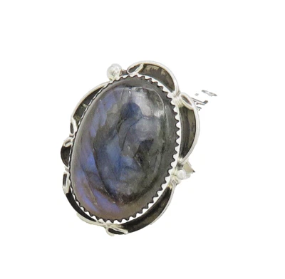 Серебряное кольцо с лабрадоритом BERNADINE BEGAY TSOSIE NAVAJO 925 размер 8,5 RG17853 - Изображение 1 из 4